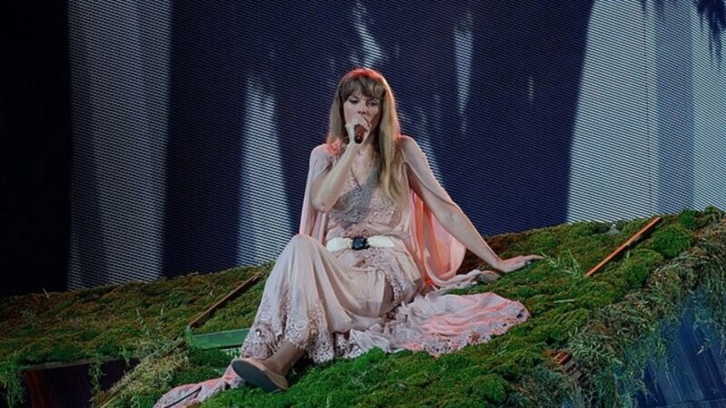 Zpěvačka Taylor Swift během Eras Tour - v Arlingtononu v Texasu