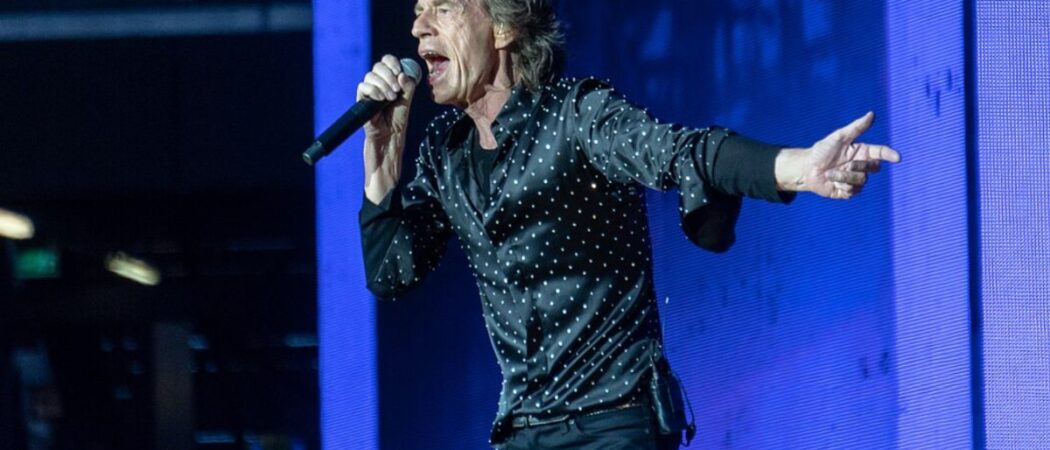 Mick Jagger během Rolling Stones show v Londýně v roce 2018