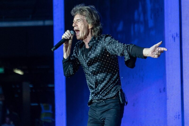 Mick Jagger během Rolling Stones show v Londýně v roce 2018